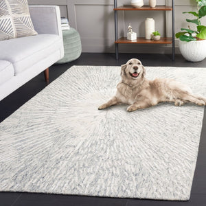 Safavieh Soho Hand-Tufted Wool Viscose Runner Rug Abstract Grey Ivory for Hallway or Bedroom 6'-0" x 9'-0" SOH275F-6