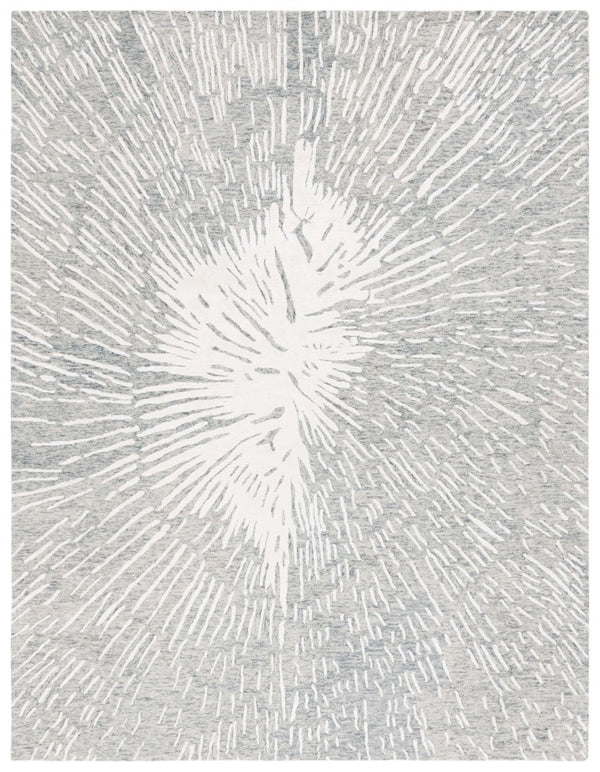 Safavieh Soho Hand-Tufted Wool Viscose Runner Rug Abstract Grey Ivory for Hallway or Bedroom 8'-0" x 10'-0" SOH275F-8