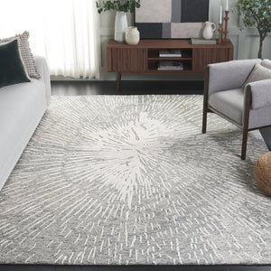 Safavieh Soho Hand-Tufted Wool Viscose Runner Rug Abstract Grey Ivory for Hallway or Bedroom 8'-0" x 10'-0" SOH275F-8