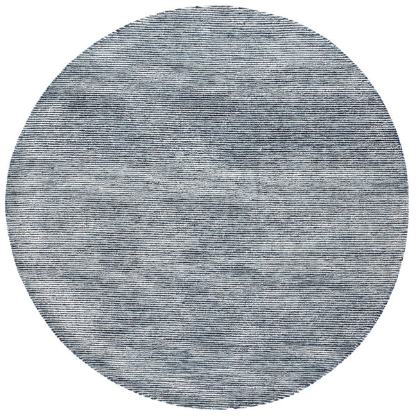 Safavieh Soho Hand-Tufted Round Rug In Deep Navy — Low-Profile Luxe Blend Of Viscose, Wool & Cotton (6 Ft) 6'-0" x 6'-0" SOH575N-6R