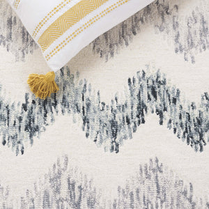 Safavieh Soho Modern Hand-tufted Area Rug - Elegant Blend Of Soft Tones For Sophisticated Home Décor Ivory ,Grey 45% Wool,45% Viscose,10% Cotton Soh658a-4