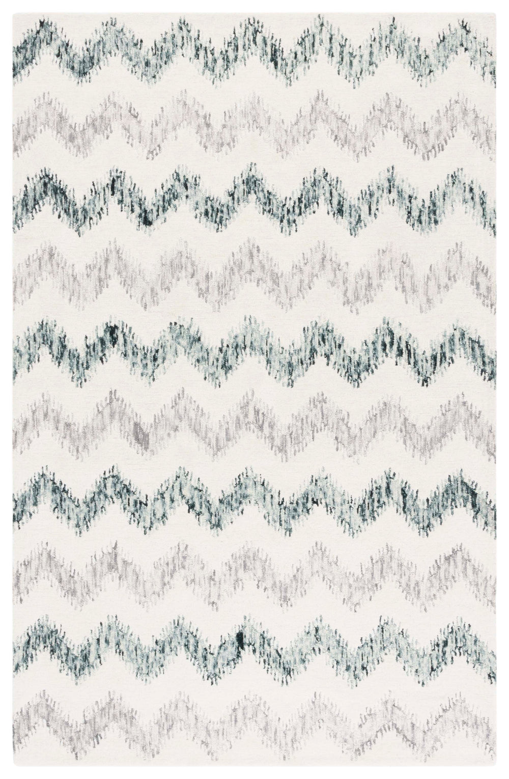Safavieh Soho Modern Hand-tufted Area Rug - Elegant Blend Of Soft Tones For Sophisticated Home Décor Ivory ,Grey 45% Wool,45% Viscose,10% Cotton Soh658a-4
