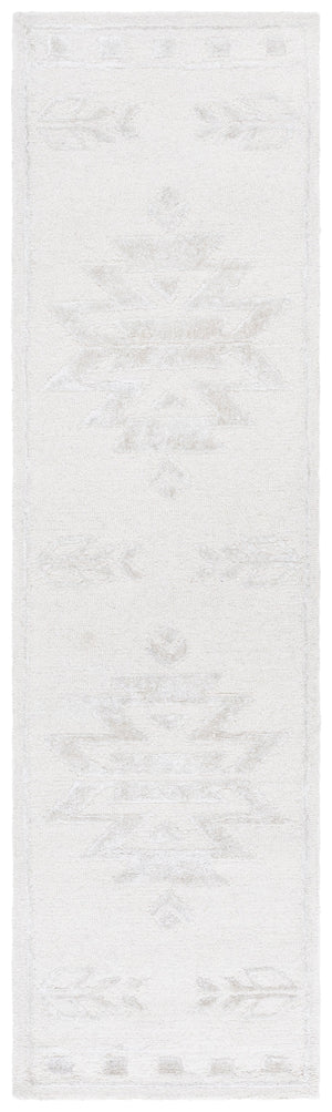 Safavieh Soho Hand-Tufted Ivory Area Rug With Wool-Viscose Blend, Subtle Geometric-Botanical Motif, Durable Comfort 4'-0" x 6'-0" SOH659A-4