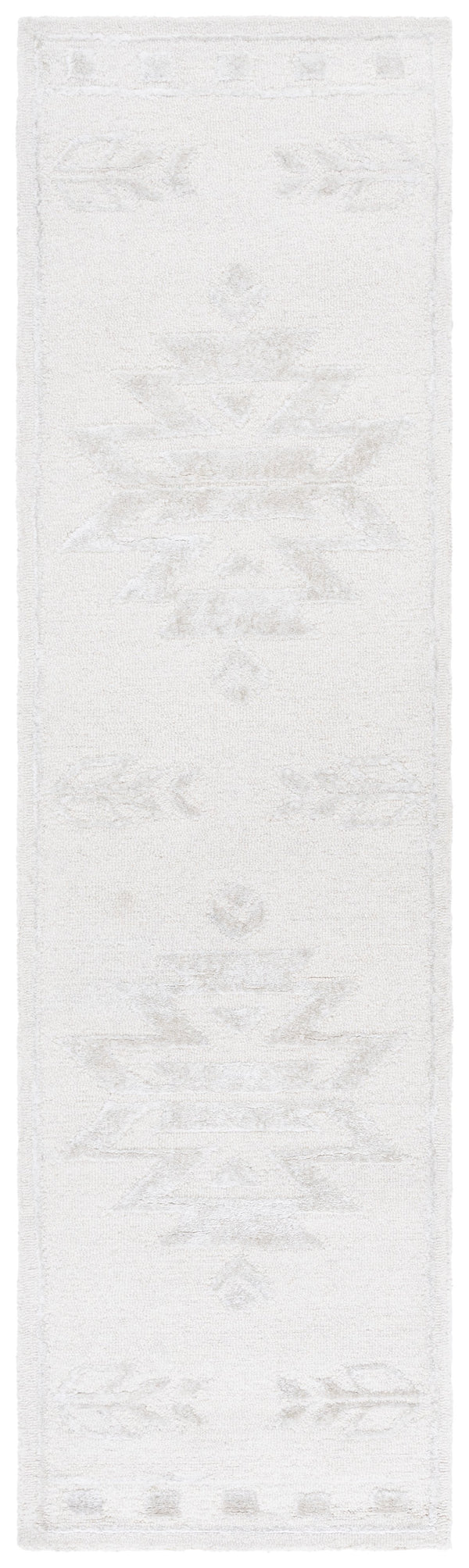 Safavieh Soho Hand-Tufted Ivory Area Rug With Wool-Viscose Blend, Subtle Geometric-Botanical Motif, Durable Comfort 4'-0" x 6'-0" SOH659A-4