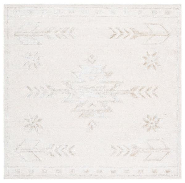 Safavieh Soho Hand-Tufted Ivory Area Rug With Muted Tribal-Geometric Motifs, Low Plush Pile, Artisanal Craftsmanship 5'-0" x 8'-0" SOH659A-5