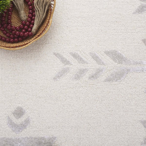 Safavieh Soho Hand Tufted Wool Viscose Geometric Area Rug Ivory Neutral Living Room SOH659A-6