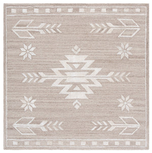Safavieh Soho Hand-Tufted Beige Ivory Rug With Wool-Viscose-Cotton Blend, Low-Profile Boho Texture For Home 4'-0" x 6'-0" SOH659B-4