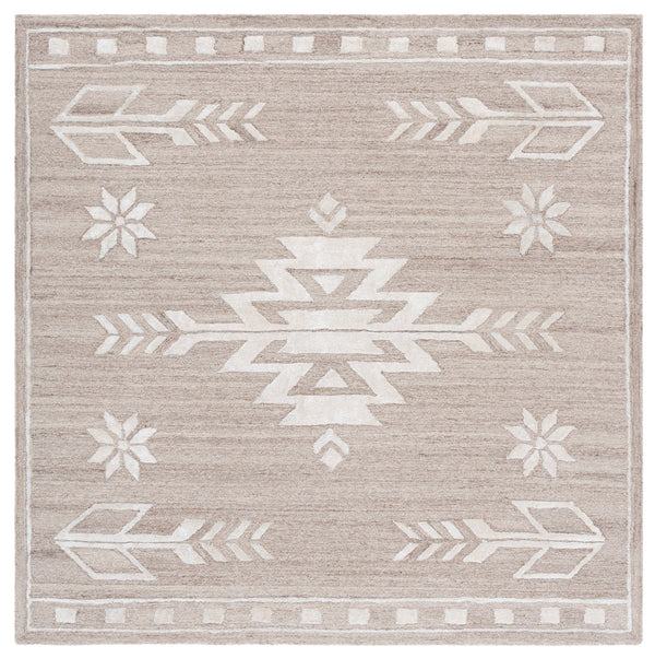 Safavieh Soho Hand-Tufted Beige Ivory Rug With Wool-Viscose-Cotton Blend, Low-Profile Boho Texture For Home 4'-0" x 6'-0" SOH659B-4