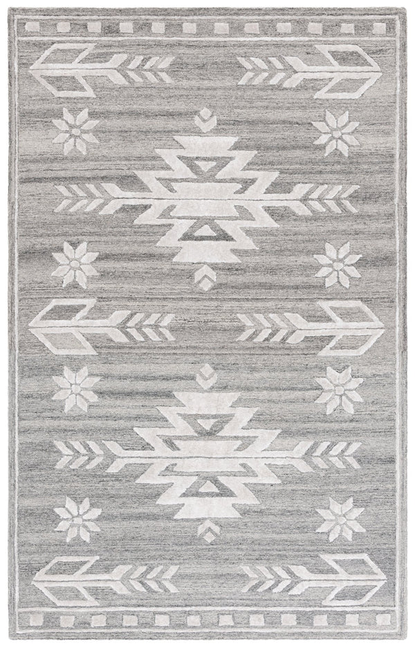 Safavieh Soho Exquisite Hand-tufted Area Rug - Modern Design In Luxurious Wool & Viscose Blend For Any Space Grey ,Ivory 75% Wool,15% Viscose,10% Cotton Soh659f-8