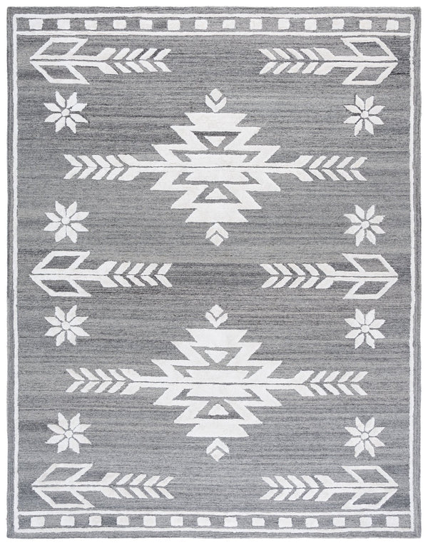 Safavieh Soho Exquisite Hand-tufted Area Rug - Modern Design In Luxurious Wool & Viscose Blend For Any Space Grey ,Ivory 75% Wool,15% Viscose,10% Cotton Soh659f-8