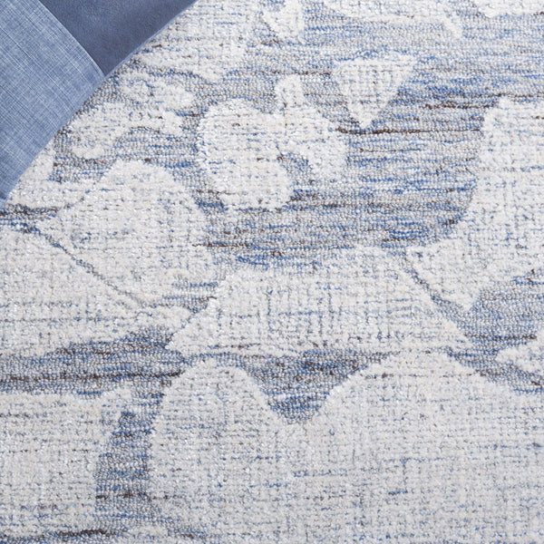 Safavieh Soho Hand-tufted Modern Rug - Luxurious Wool Blend With Abstract Floral Motifs For Elegant Spaces Blue ,Ivory 75% Wool,15% Viscose,10% Cotton Soh660m-8