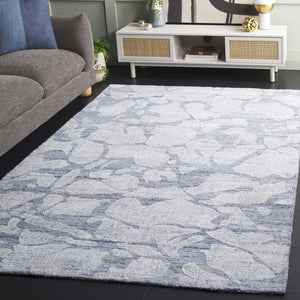 Safavieh Soho Hand-tufted Modern Rug - Luxurious Wool Blend With Abstract Floral Motifs For Elegant Spaces Blue ,Ivory 75% Wool,15% Viscose,10% Cotton Soh660m-8