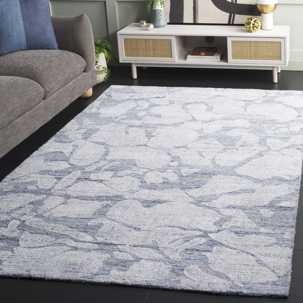 Safavieh Soho Hand-tufted Modern Rug - Luxurious Wool Blend With Abstract Floral Motifs For Elegant Spaces Blue ,Ivory 75% Wool,15% Viscose,10% Cotton Soh660m-8