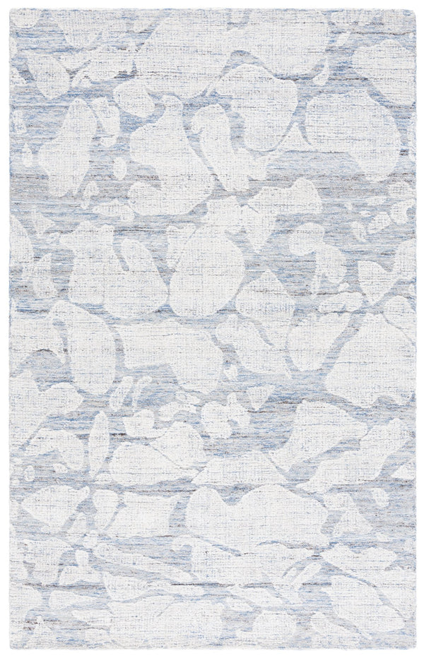 Safavieh Soho Hand-tufted Modern Rug - Luxurious Wool Blend With Abstract Floral Motifs For Elegant Spaces Blue ,Ivory 75% Wool,15% Viscose,10% Cotton Soh660m-8