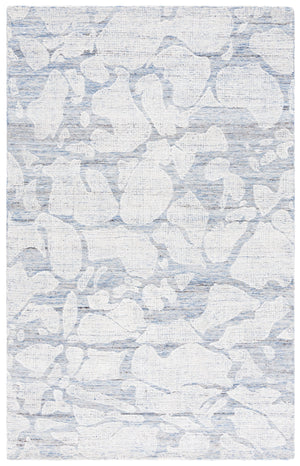 Safavieh Soho Hand-Tufted 660M Blue Ivory Rug — Wool-Viscose-Cotton Blend, Abstract Modern Texture & Sheen 4'-0" x 6'-0" SOH660M-4