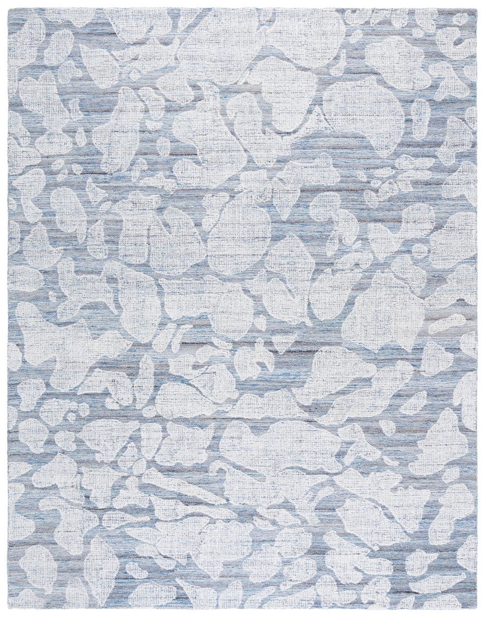 Safavieh Soho Hand-tufted Modern Rug - Luxurious Wool Blend With Abstract Floral Motifs For Elegant Spaces Blue ,Ivory 75% Wool,15% Viscose,10% Cotton Soh660m-8
