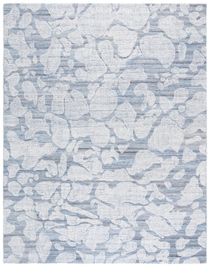 Safavieh Soho Hand-Tufted 660M Blue Ivory Rug — Wool-Viscose-Cotton Blend, Abstract Modern Texture & Sheen 4'-0" x 6'-0" SOH660M-4