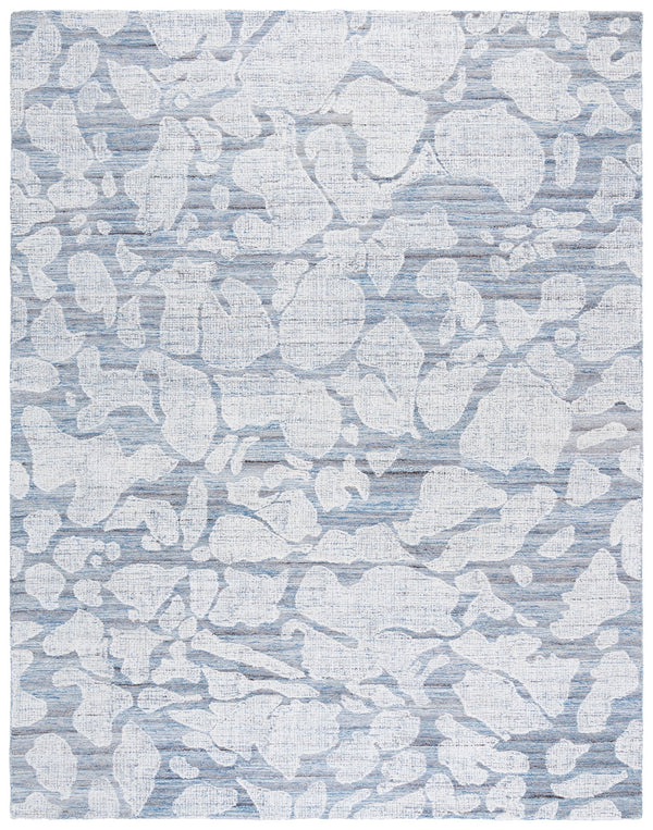 Safavieh Soho Hand‑Tufted Blue Ivory Area Rug — Modern Abstract Floral Design, Wool Blend, Durable Comfort 5'-0" x 8'-0" SOH660M-5