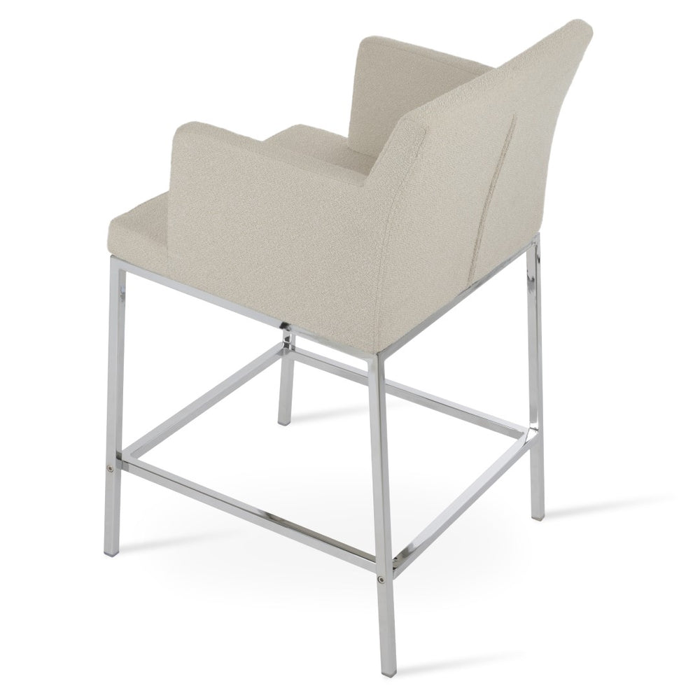 Soho Concept Soho Flat Barstools & Counterstools - Luxurious Fabric Options, Chrome Finish, 10-year Guarantee! Chrome,White  Soho-concept-dining-chair-09810