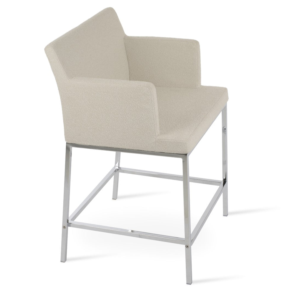 Soho Concept Soho Flat Barstools & Counterstools - Luxurious Fabric Options, Chrome Finish, 10-year Guarantee! Chrome,White  Soho-concept-dining-chair-09810