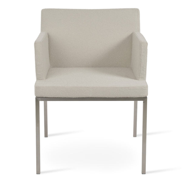 Soho Concept Soho Metal Armchair Dining Chair - Stylish Upholstery Options, 10-year Guarantee & 300 Lbs Capacity White  Soho-concept-dining-chair-05852