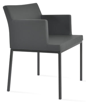 Soho Concept Soho Metal Armchair Dining Chair - Stylish Upholstery Options, 10-year Guarantee & 300 Lbs Capacity Grey  Soho-concept-dining-chair-05823