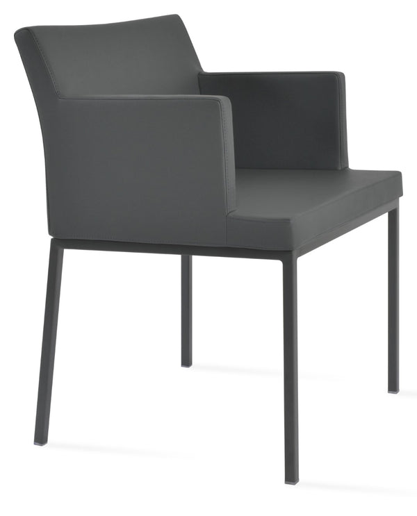 Soho Concept Soho Metal Armchair Dining Chair - Stylish Upholstery Options, 10-year Guarantee & 300 Lbs Capacity Grey  Soho-concept-dining-chair-05823