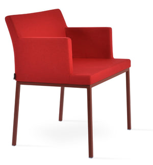 Soho Concept Soho Metal Armchair Dining Chair - Stylish Upholstery Options, 10-year Guarantee & 300 Lbs Capacity Red  Soho-concept-dining-chair-05824