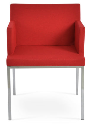 Soho Concept Soho Metal Armchair Dining Chair - Stylish Upholstery Options, 10-year Guarantee & 300 Lbs Capacity Chrome,Red  Soho-concept-dining-chair-05821