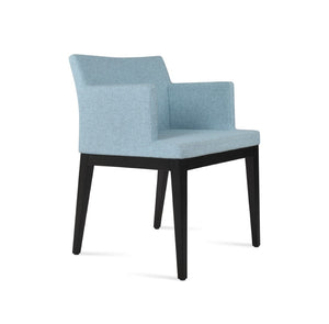 Soho Concept Soho Sled Wood Armchair In Premium Camira Blazer Wool – Durable, Stylish, 10-year Guarantee, 350 Lbs Capacity Ash,Black  Soho-concept-dining-chair-05826