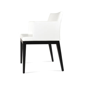 Soho Concept Soho Sled Wood Armchair - Stylish Leatherette Dining Chair With Beech Base, Durable Comfort & Elegance Ash,Black,White  Soho-concept-dining-chair-05825