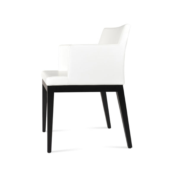 Soho Concept Soho Sled Wood Armchair - Stylish Leatherette Dining Chair With Beech Base, Durable Comfort & Elegance Ash,Black,White  Soho-concept-dining-chair-05825