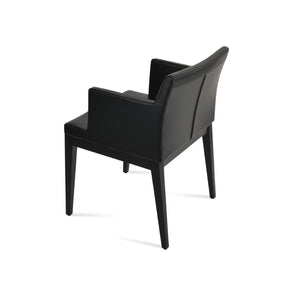 Soho Concept Soho Sled Wood Armchair - Luxurious Boucle Fabric & Velvet Options, 10-year Guarantee, Walnut Finish Ash,Black  Soho-concept-dining-chair-05827