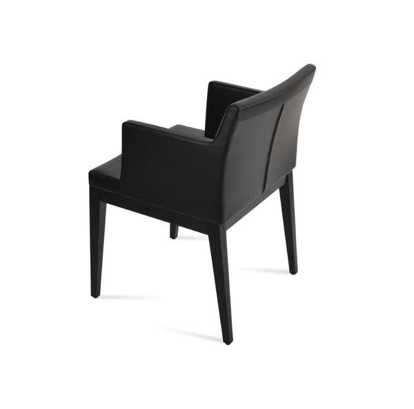 Soho Concept Soho Sled Wood Armchair - Luxurious Boucle Fabric & Velvet Options, 10-year Guarantee, Walnut Finish Ash,Black  Soho-concept-dining-chair-05827
