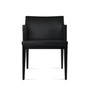 Soho Concept Soho Sled Wood Armchair - Luxurious Boucle Fabric & Velvet Options, 10-year Guarantee, Walnut Finish Ash,Black  Soho-concept-dining-chair-05827