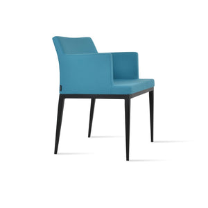 Soho Concept Soho Mw Armchair Dining Chair - Stylish Camira Blazer Wool, Durable Metal Base, 10-year Guarantee Black,Turquoise  Soho-concept-dining-chair-05831
