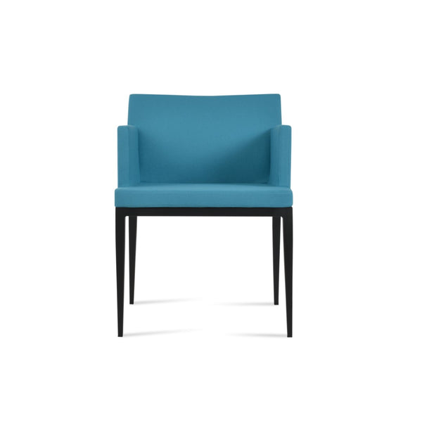 Soho Concept Soho Mw Armchair Dining Chair - Stylish Camira Blazer Wool, Durable Metal Base, 10-year Guarantee Black,Turquoise  Soho-concept-dining-chair-05831
