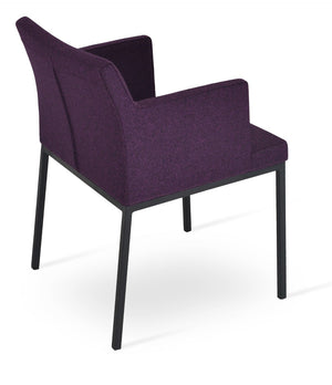 Soho Concept Soho Mw Armchair Dining Chair - Premium Camira Yoredale Boucle Fabric & Genuine Leather Options Black  Soho-concept-dining-chair-05838