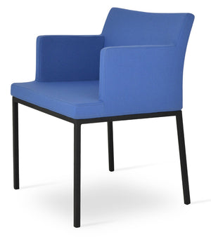 Soho Concept Soho Mw Armchair Dining Chair - Stylish Camira Blazer Wool, Durable Metal Base, 10-year Guarantee Black  Soho-concept-dining-chair-05832