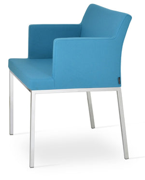 Soho Concept Soho Flat Armchair Dining Chair In Dark Grey Camira Blazer Wool With Chrome Base - 10-year Guarantee! Chrome,Turquoise  Soho-concept-dining-chair-05841
