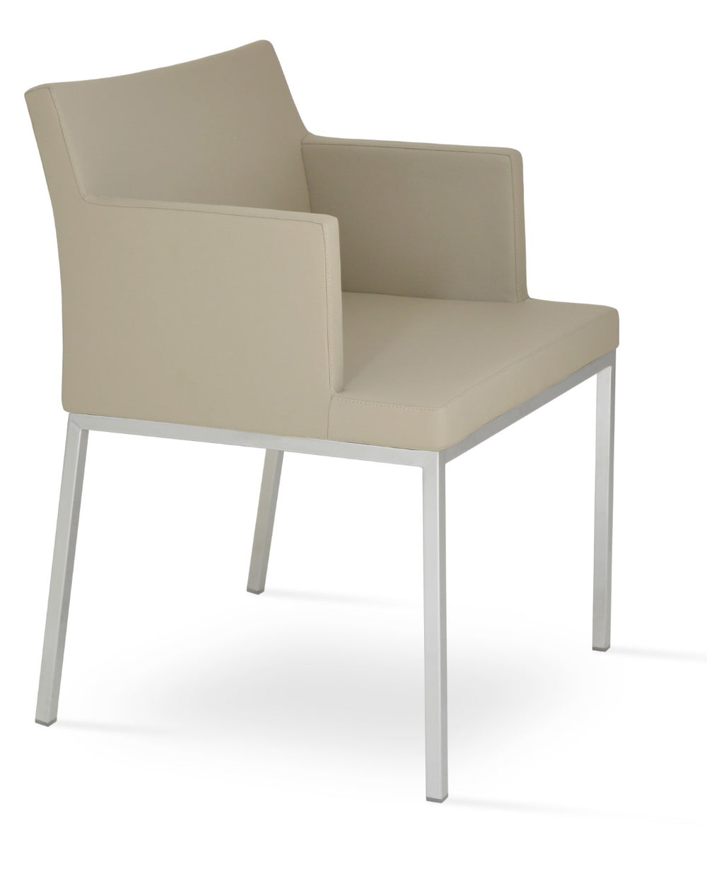 Soho Concept Soho Flat Lounge Armchair - Stylish Leatherette Seating For Modern Interiors, Supports 300 Lbs Grey  Soho-concept-dining-chair-05886