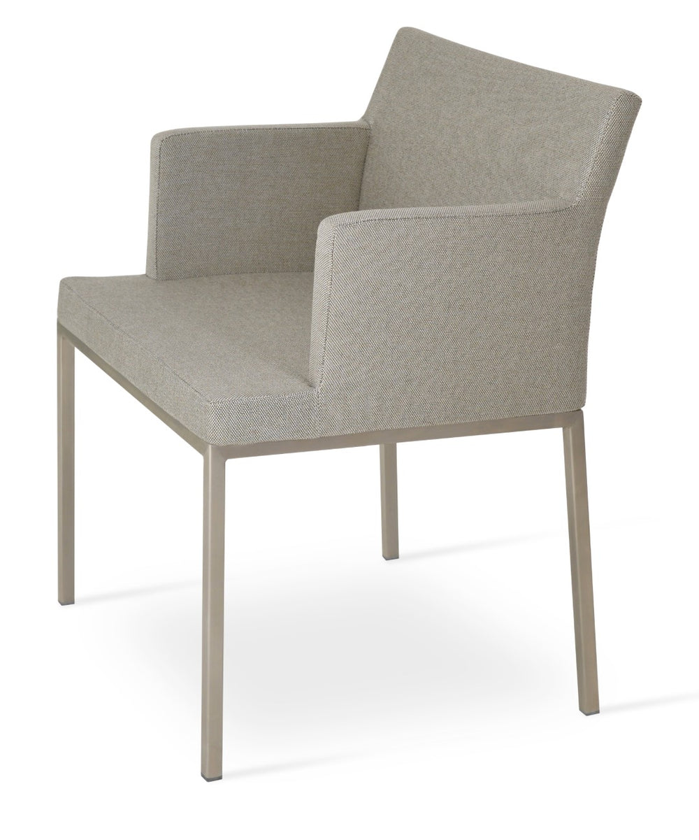 Soho Concept Soho Metal Armchair Dining Chair In Camira Era Fabric - Elegant, Durable, 10-year Guarantee, Grey Grey  Soho-concept-dining-chair-05849