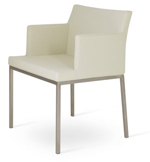 Soho Concept Soho Metal Armchair Dining Chair In Soft Leatherette - Stylish, Durable, And Comfortable Seating Cream  Soho-concept-dining-chair-05848