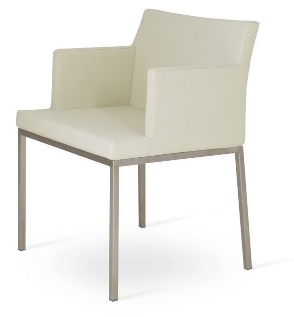 Soho Concept Soho Metal Armchair Dining Chair In Soft Leatherette - Stylish, Durable, And Comfortable Seating Cream  Soho-concept-dining-chair-05848