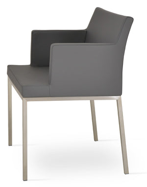 Soho Concept Soho Metal Armchair Dining Chair In Soft Leatherette - Stylish, Durable, And Comfortable Seating Grey  Soho-concept-dining-chair-05851