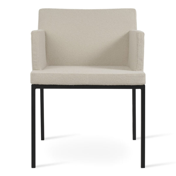 Soho Concept Soho Metal Armchair Dining Chair - Stylish Upholstery Options, 10-year Guarantee & 300 Lbs Capacity Black,White  Soho-concept-dining-chair-05828