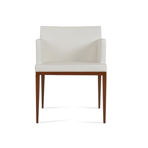 Soho Concept Soho Sled Wood Armchair - Stylish Leatherette Dining Chair With Beech Base, Durable Comfort & Elegance Walnut,White  Soho-concept-dining-chair-05829