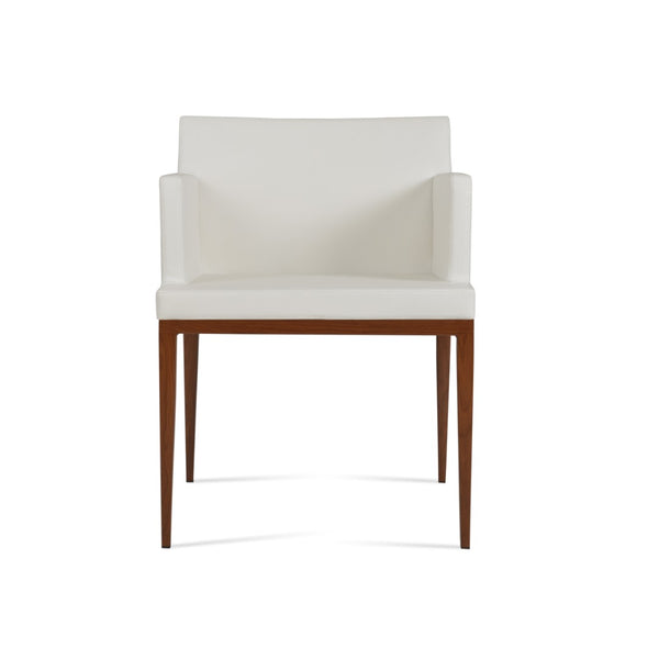 Soho Concept Soho Sled Wood Armchair - Stylish Leatherette Dining Chair With Beech Base, Durable Comfort & Elegance Walnut,White  Soho-concept-dining-chair-05829