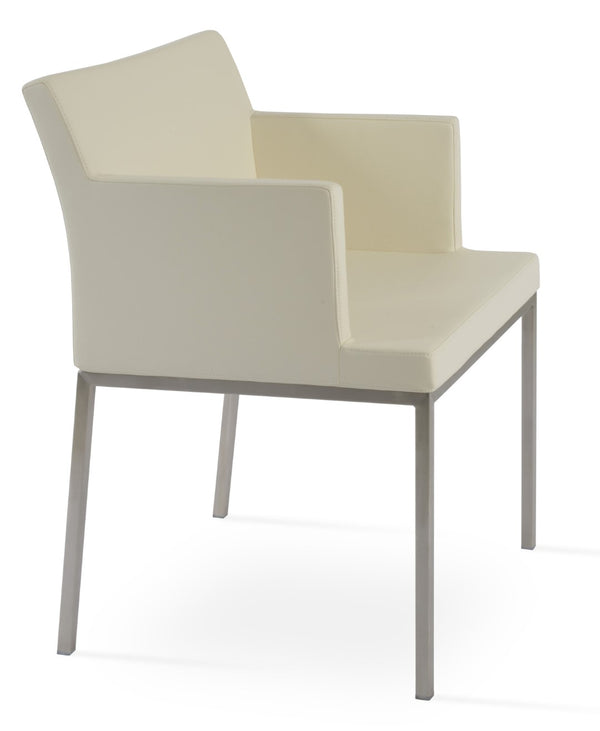 Soho Concept Soho Metal Armchair Dining Chair - Stylish Upholstery Options, 10-year Guarantee & 300 Lbs Capacity Cream  Soho-concept-dining-chair-05819