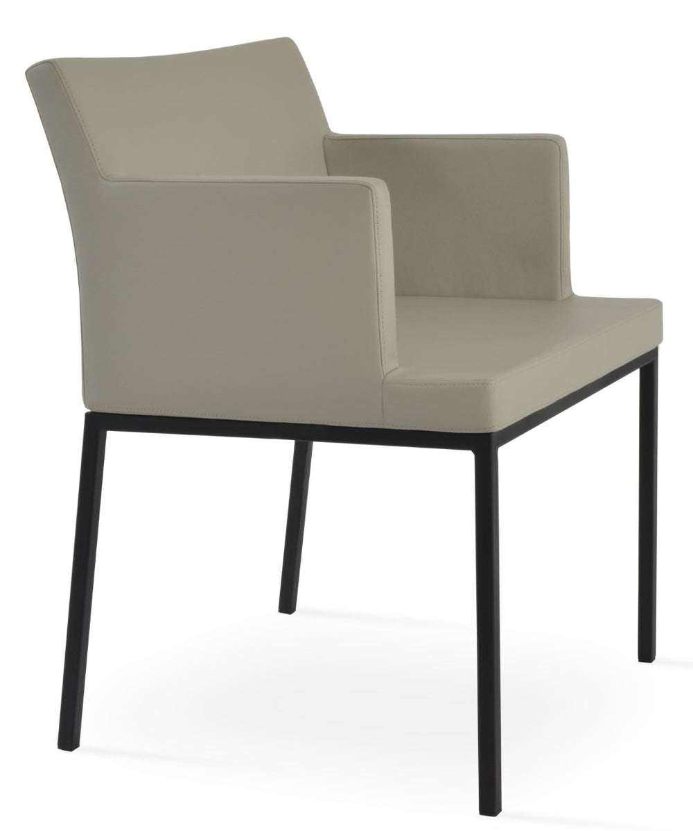 Soho Concept Soho Mw Armchair Dining Chair - Stylish Leatherette Seat, Metal & Walnut Base, Limited Stock! Walnut,Red  Soho-concept-dining-chair-05894